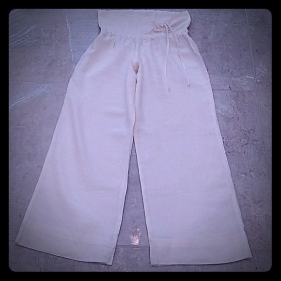 bebe Linen Wide Leg Pants - Picture 3 of 4